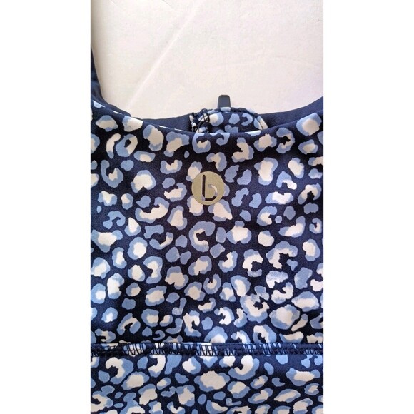 Cotton On Body Sports Bra Sz Small Ultimate Zip Front Organic Blue Leopard New - Picture 3 of 7